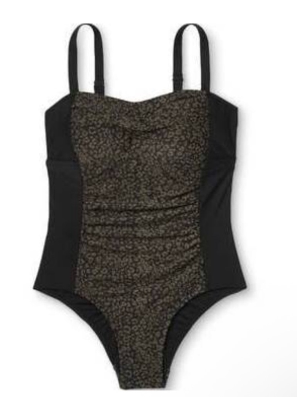 Ava & Viv Women’s Black Brown Leopard Print One Piece Slimming Swimsuit 18W